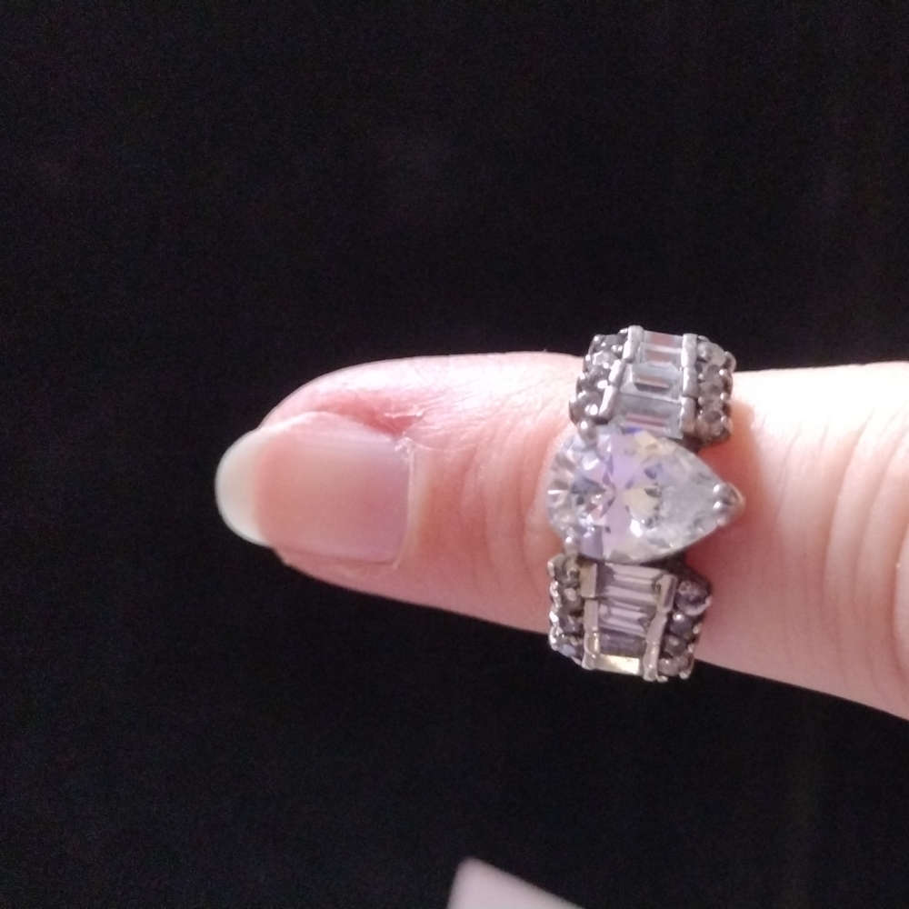 Teardrop CZ diamond ring Size 5.75